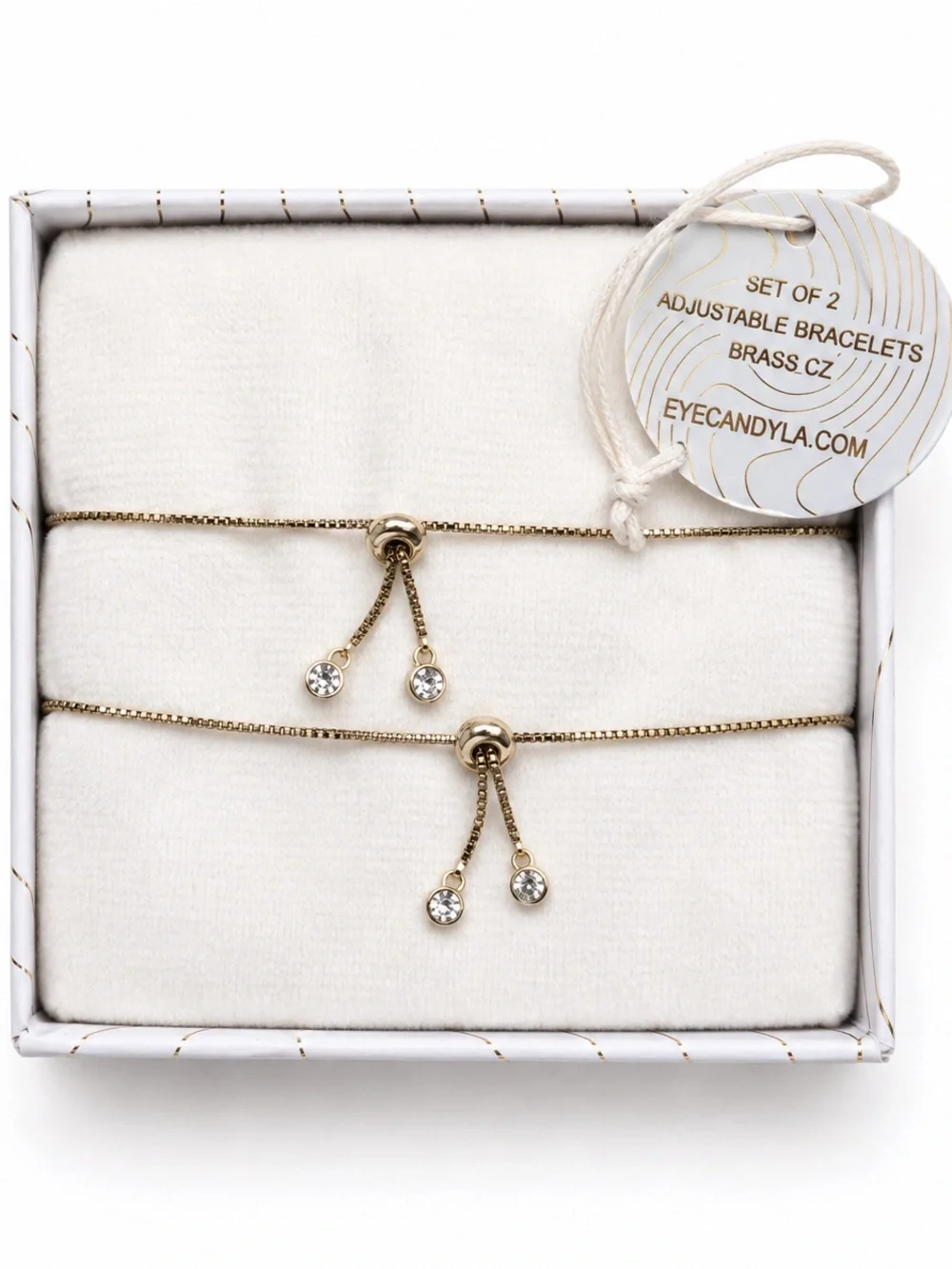 EyeCandy Armcandy Luxe Set of 2 Gold Adjustable Bracelet Duo Hearts & Clover NWT